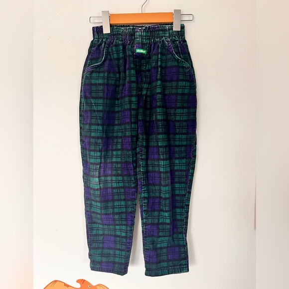 Amazing Vintage OshKosh kids Green and Purple Plaid Pants 6x - Picture 1 of 7